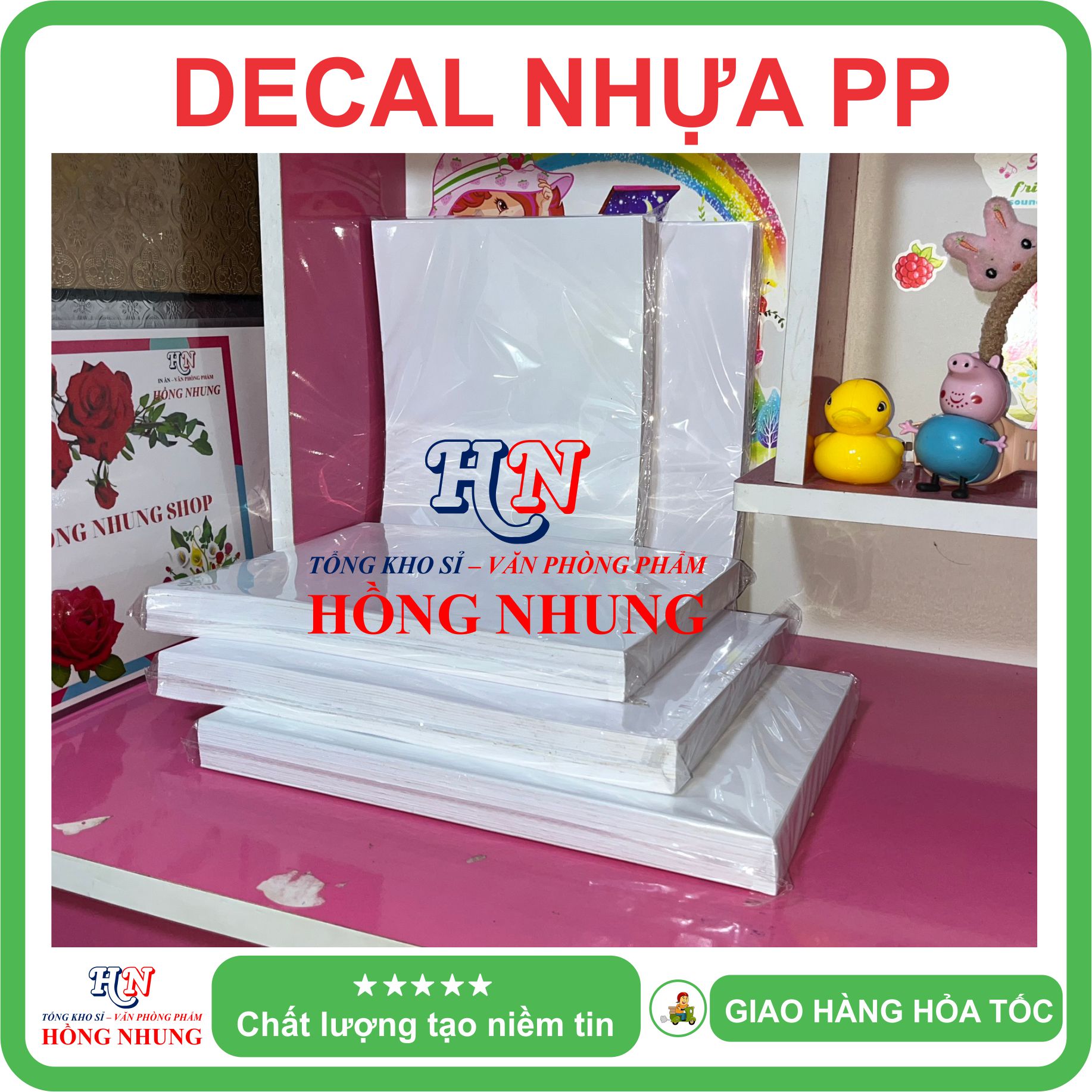 [In Laser] Xấp 50 Tờ Decal nhựa PP chịu nhiệt A4 - Giúp Bạn In Tem Nhãn, Ghi Chú, Hay Bìa Nhãn Bưu Phẩm