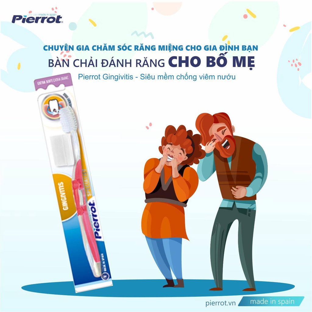 Bàn chải đánh răng siêu mềm chống viêm nướu PIERROT GINGIVITIS