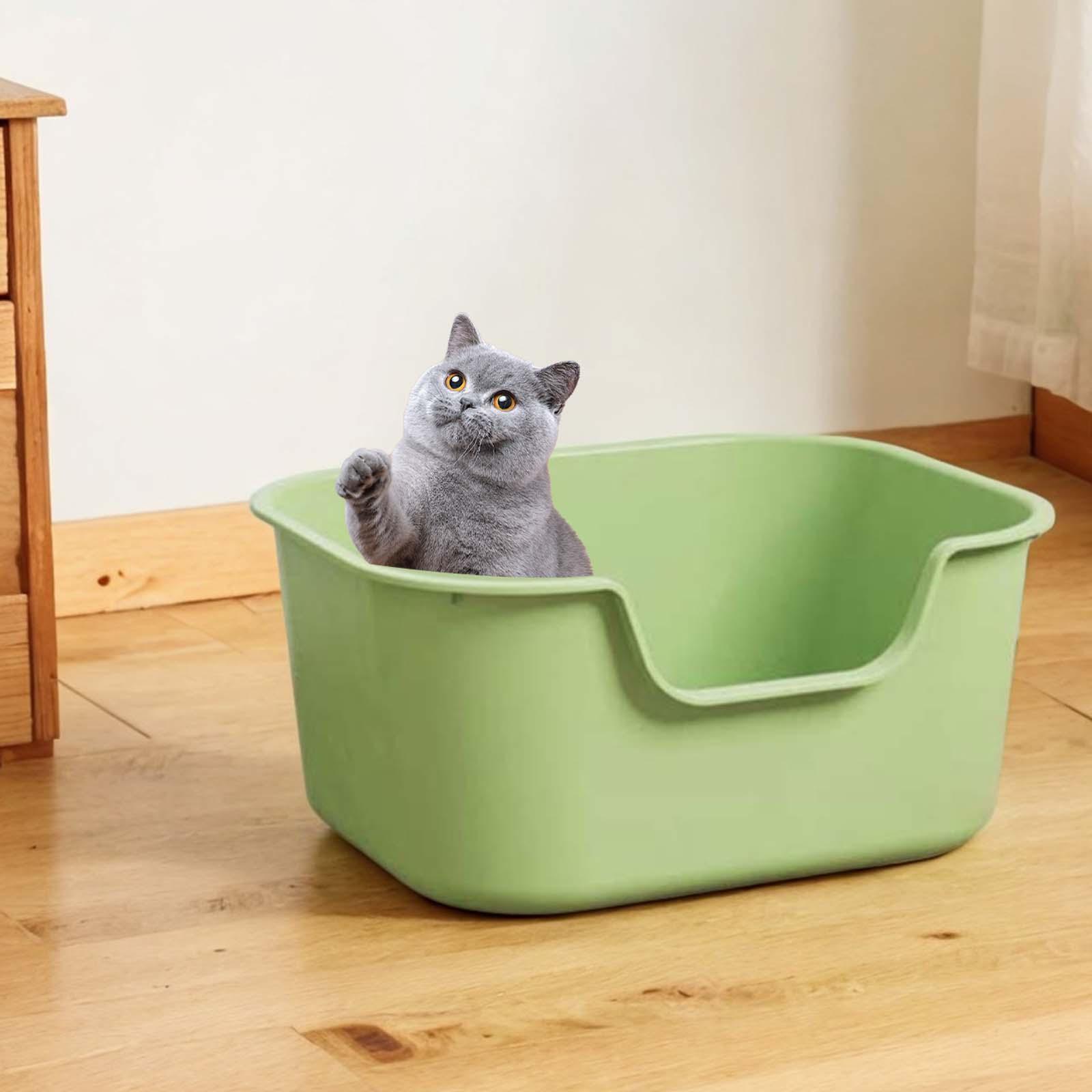 Open Box Portable Splashproof Cat Litter Tray for Indoor Cats