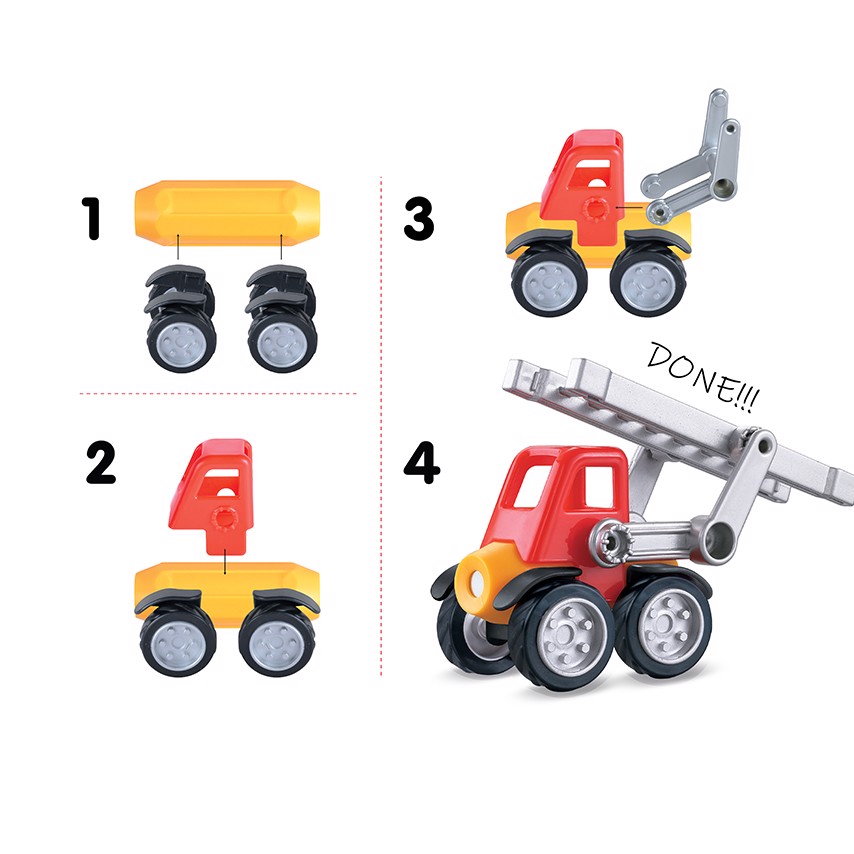 Đồ chơi Xe Cứu Hỏa TOONYKIDS - Đồ Chơi Xe Lắp Ráp Cho Bé - MAGNETIC FIRE TRUCK TN017