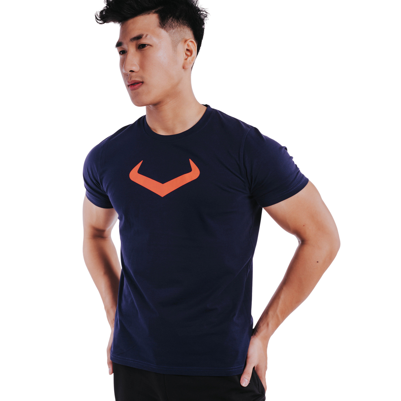 ÁO THUN THỂ THAO LOGO ELOHIM LỚN - XANH ĐEN