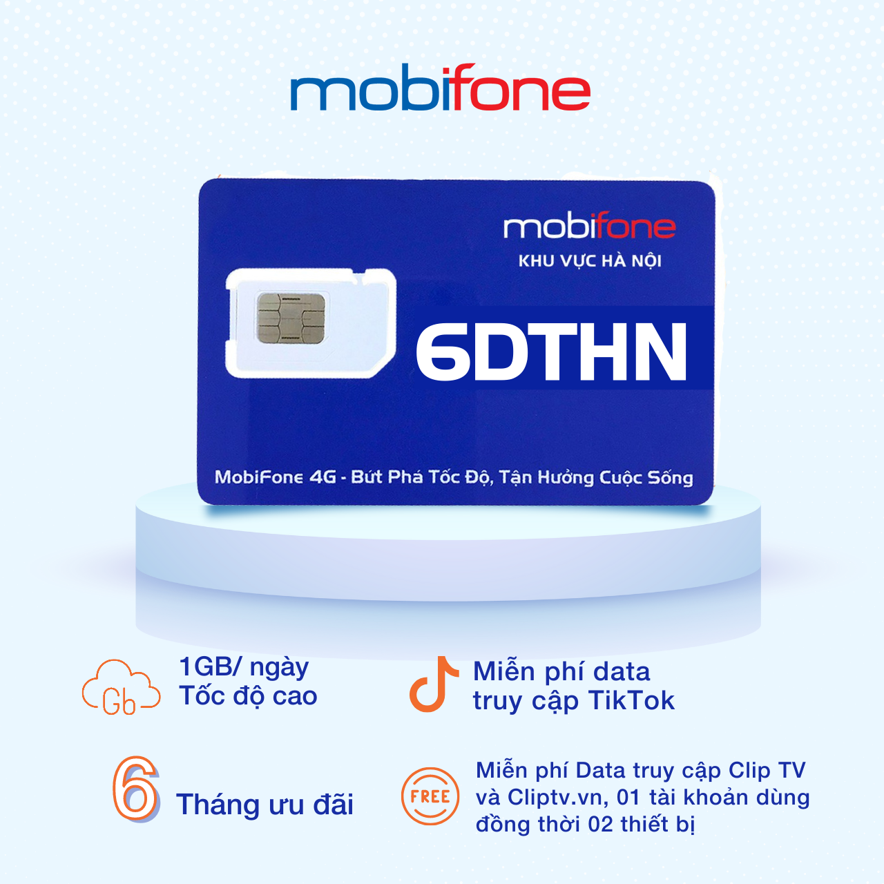 SIÊU SIM DATA 6DTHN (6 tháng - Chỉ sử dụng ở HÀ NỘI) - MOBIFONE (HÀNG CHÍNH HÃNG)