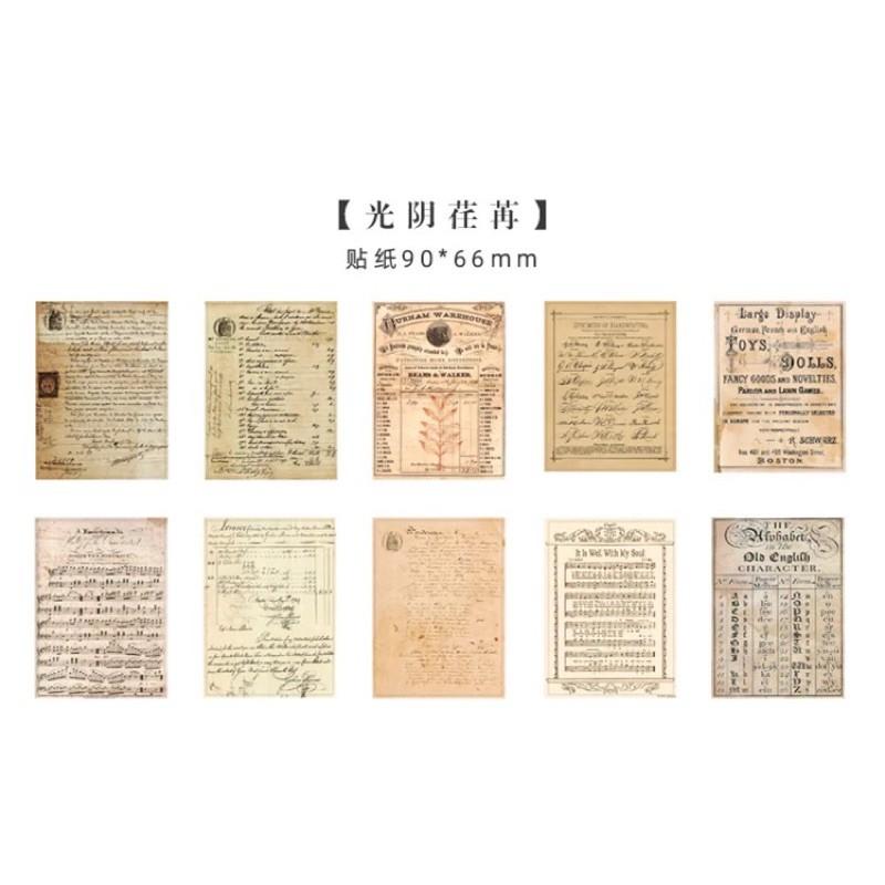 Set 30 tờ giấy nền vintage dùng để trang trí junkjournal làm penpal DIY