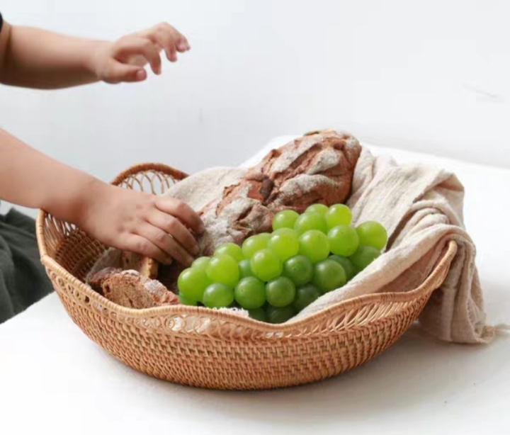Đĩa mây vành hoa, đĩa mây xiên, dĩa đựng trái cây