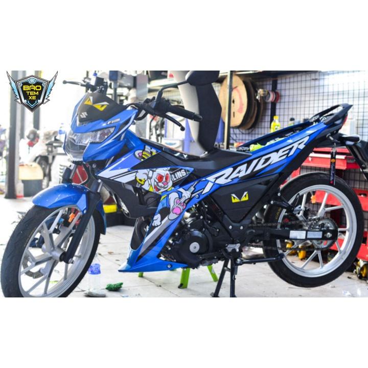 Tem rời dán xe satria fi thỏ cầm phuộc