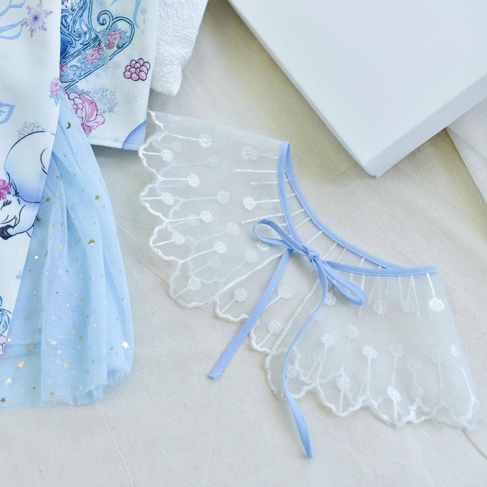 Bộ áo dài voan gấm mềm mại công chúa elsa xinh xắn cho bé gái