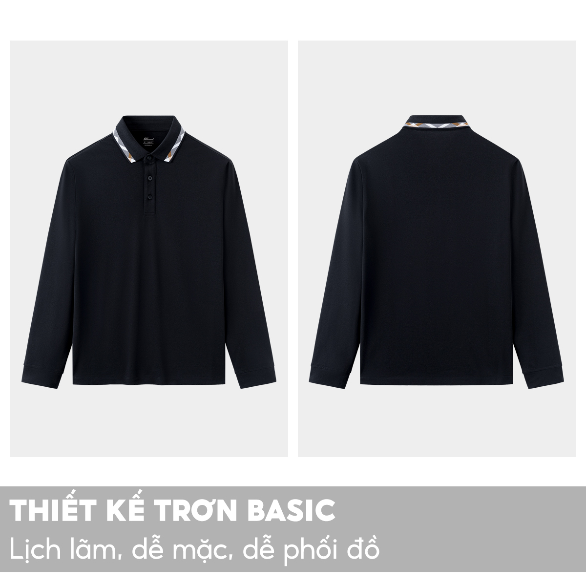 Áo Polo Nam Dài Tay Cổ Bẻ 5S FASHION, Chất Cotton Mềm, Thấm Hút, Ấm, Thiết Kế Trơn Dễ Mặc