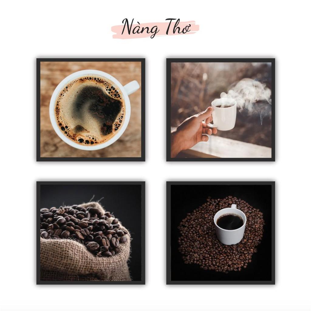 Bộ 4 tranh tiệm cafe dán form cứng 5mm_DECAL VIP