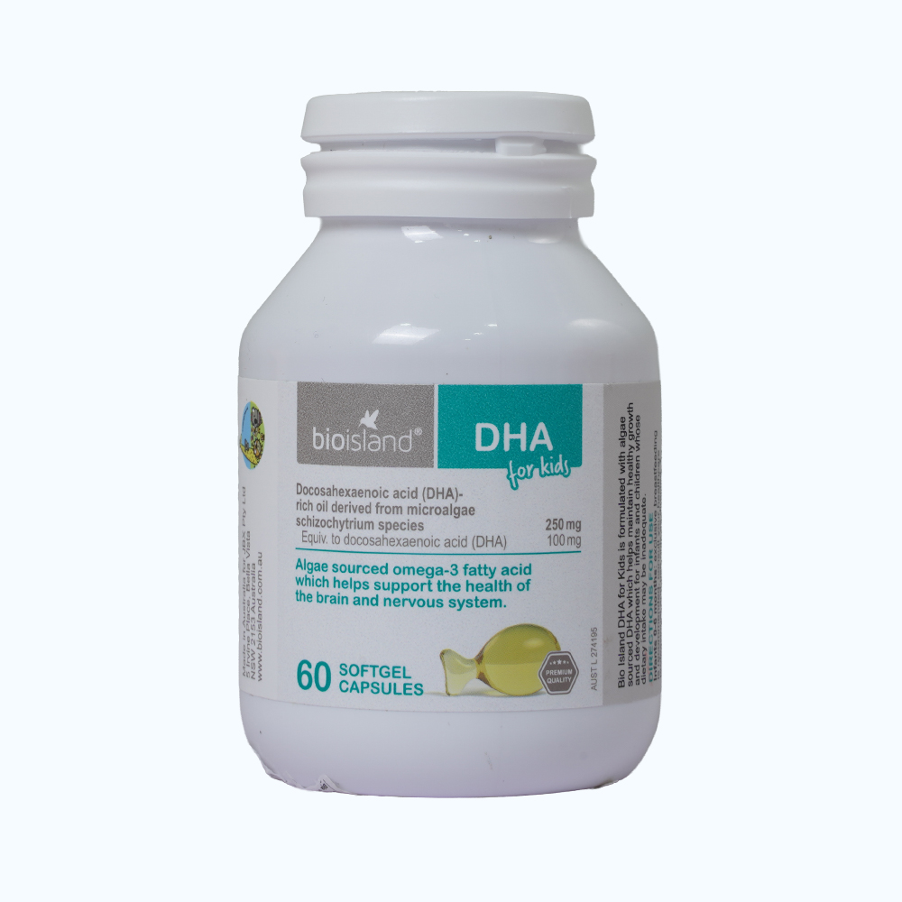 Viên uống Bioisland DHA For Kids Bổ Sung DHA Giúp Cải Thiện Trí Não và Thị Lực Cho Trẻ (Hộp 60 viên)