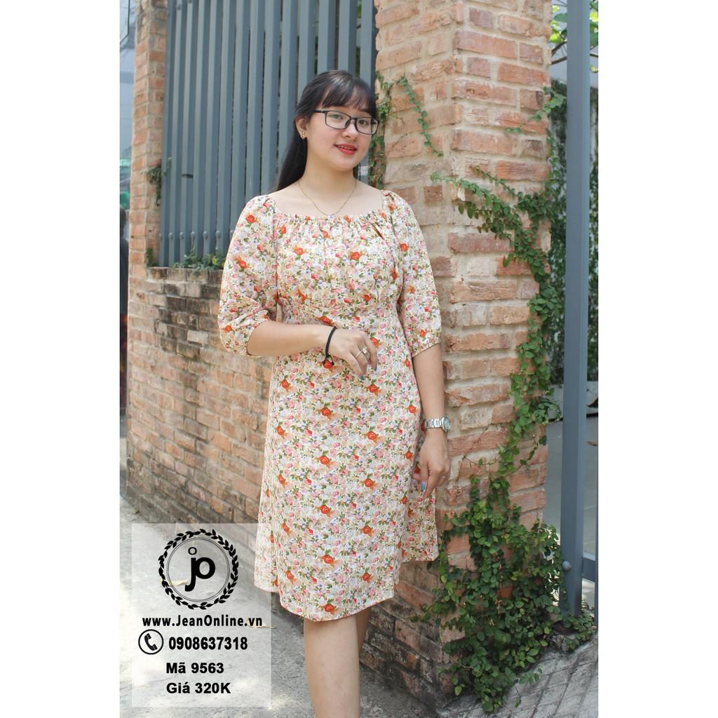 Đầm Hoa Chất Đũi đầm hoa, thời nữ bigsize, thời trang ngoại cỡ