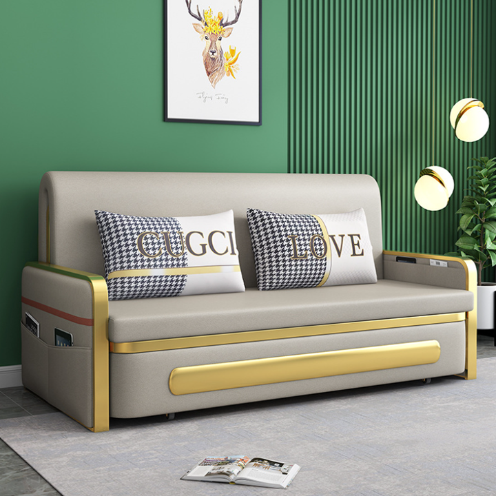 Giường sofa gấp gọn, sofa giường gấp gọn cao cấp có ngăn chứa đồ (tặng gối)