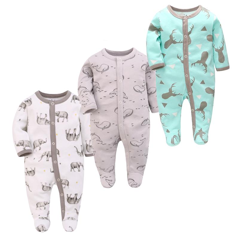 Mùa Thu Unisex Bé Romper Áo Liền Quần Dài Tay Mùa Đông Cho Bé Quần Áo 1/2/3 Sơ Sinh Bé Trai Gái Onesie 100% cotton Trẻ Sơ Sinh Hoạt Hình Bộ Đồ Ngủ