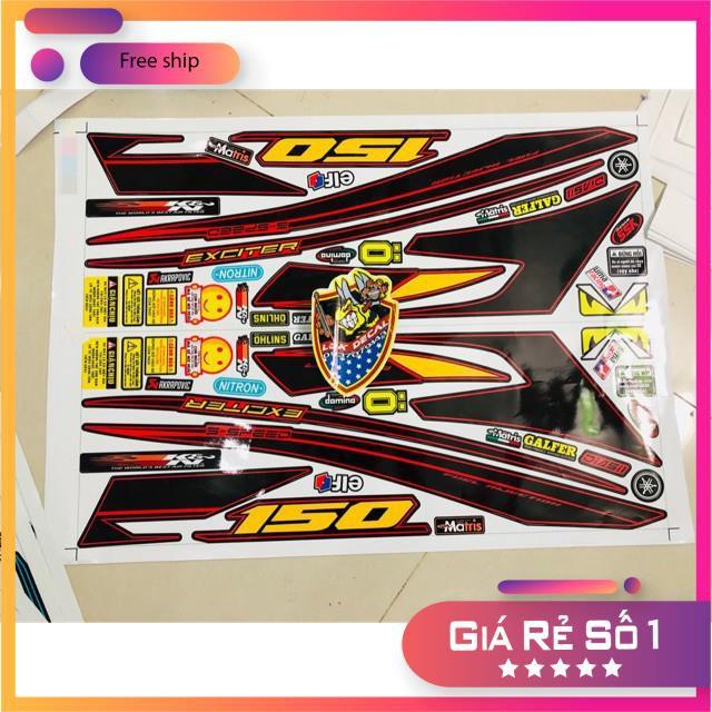 Tem rời dành cho xe ex 150 chỉ đỏ đen