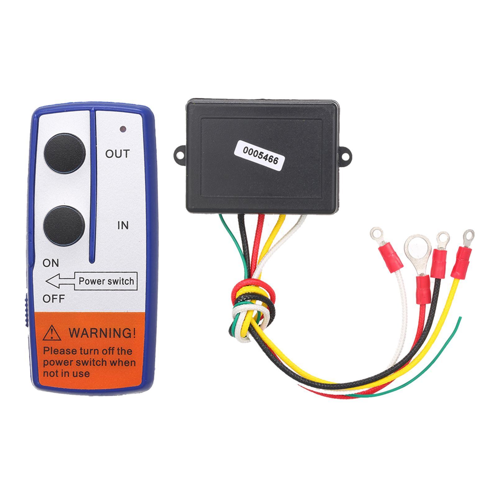 Remote Winch 50ft 12V Control Switch Set Smart for SUV Car Blue