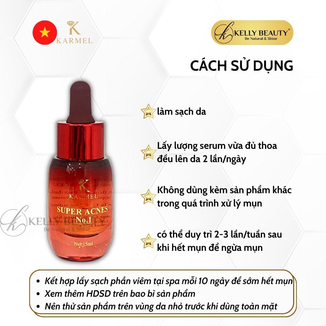 Karmel Super Acnes No1 – Serum Mụn Viêm Nhiễm, Mụn Bọc Sưng Tấy, Mụn Mủ | Kelly Beauty