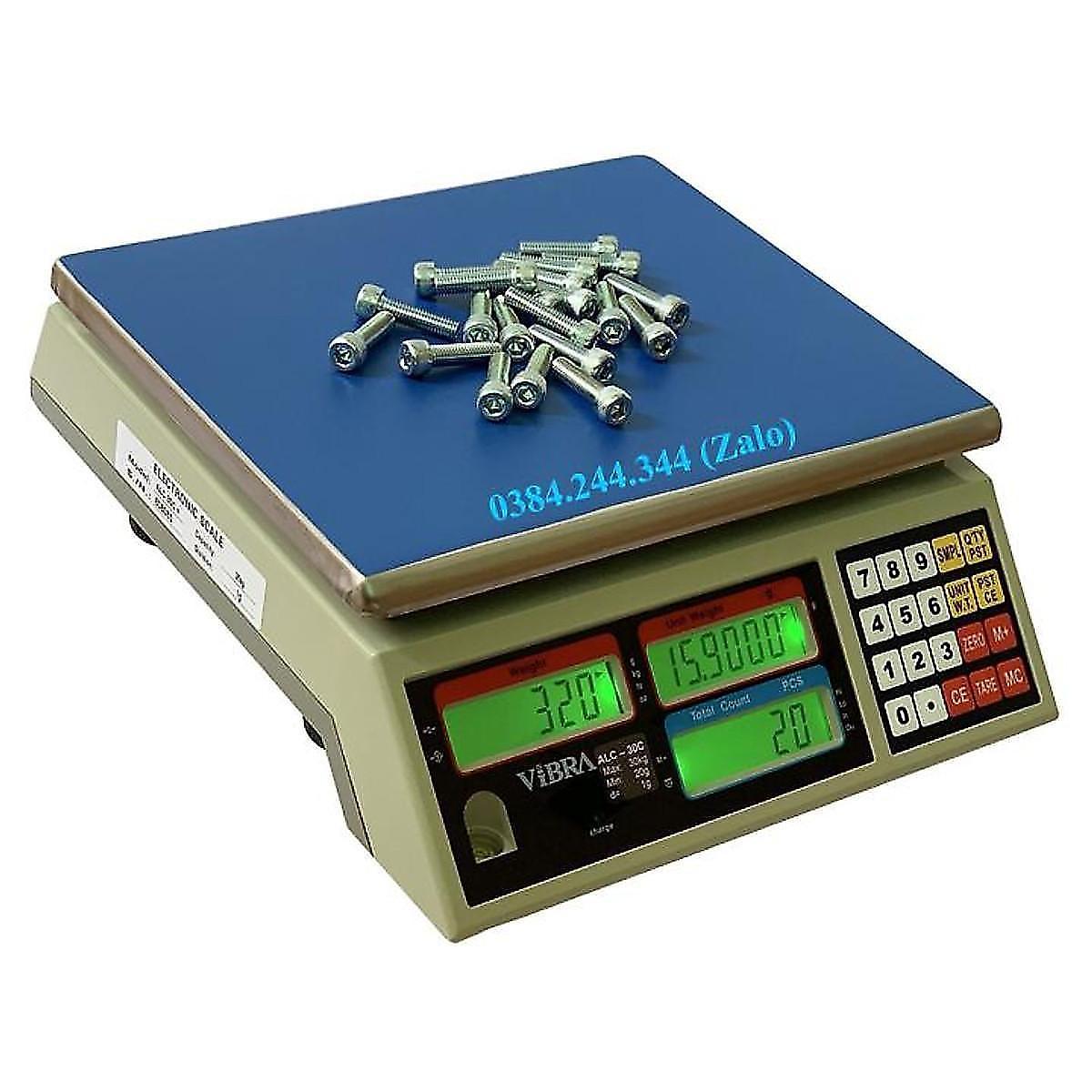 Bộ sản phẩm cân kiểm tra cảnh báo gồm cân điện tử đếm ALC 3kg/0.1g và đèn còi cảnh báo Đỏ -Vàng -Xanh