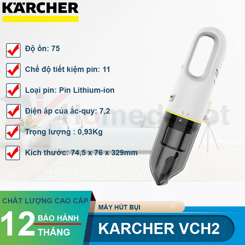 Máy hút bụi dùng pin Karcher VCH2 hàng chính hãng