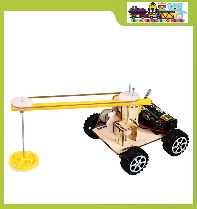 Đồ Chơi Lắp Ráp Robot Lau Nhà, Đồ Chơi Gỗ Xe Oto Quét Dọn, Đồ Chơi Khoa Học Tự Làm J-50 DIY Wood Steam - Chính Hãng BABYBOSS + Tặng Kèm 01 Tranh Ghép Bằng Gỗ