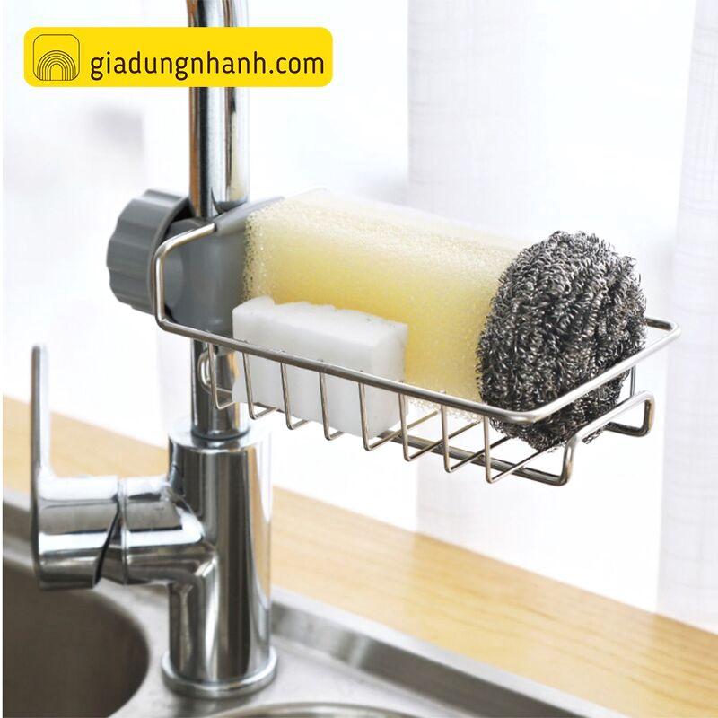 Kệ Đựng Đồ Rửa Chén Inox Gắn Vòi Tiện Lợi