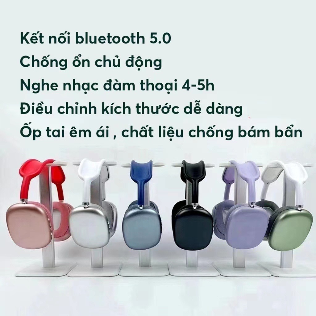 Tai Nghe Bluetooth Chụp Tai Không Dây P9BT AirMax Âm Thanh Super Bass Chống Ồn -DRU-Hàng chính hãng