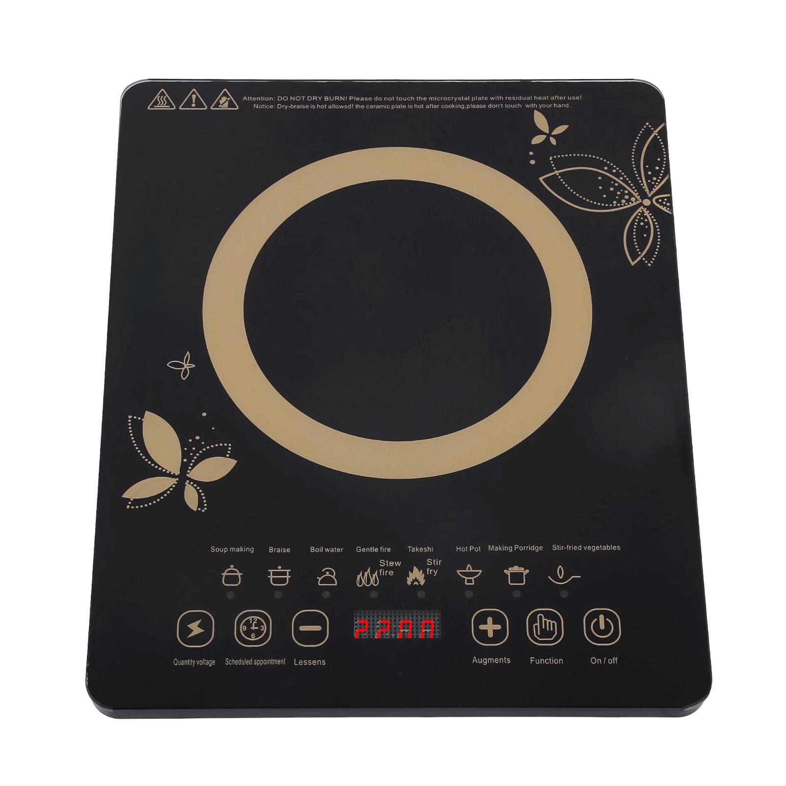 Induction Cooker Home Smart Kitchen Appliances 2200W High Power Smart Touch Screen Microcrystalline Panel Kitchen Range