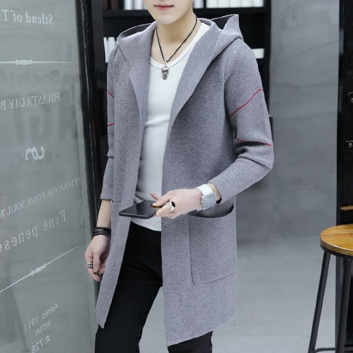 Áo khoác len - Áo khoác cardigan, Style Korea dáng dài