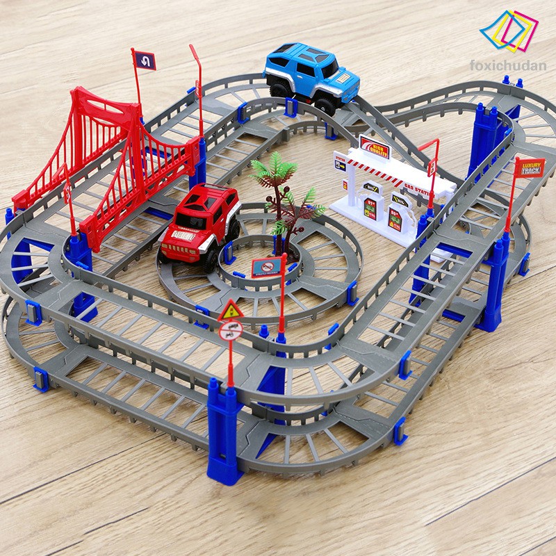 Bộ đồ chơi lắp ráp đường ray ô tô sáng tạo LK84