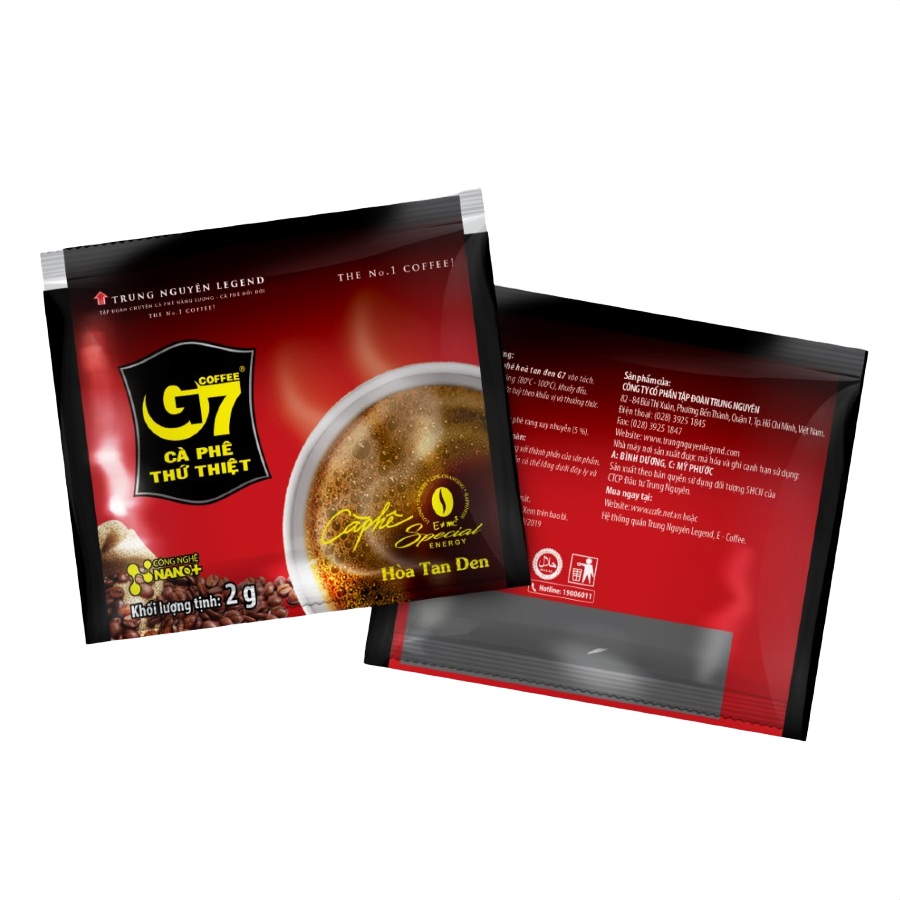 Cà phê G7 hòa tan Đen Bịch 100 gói Trung Nguyên