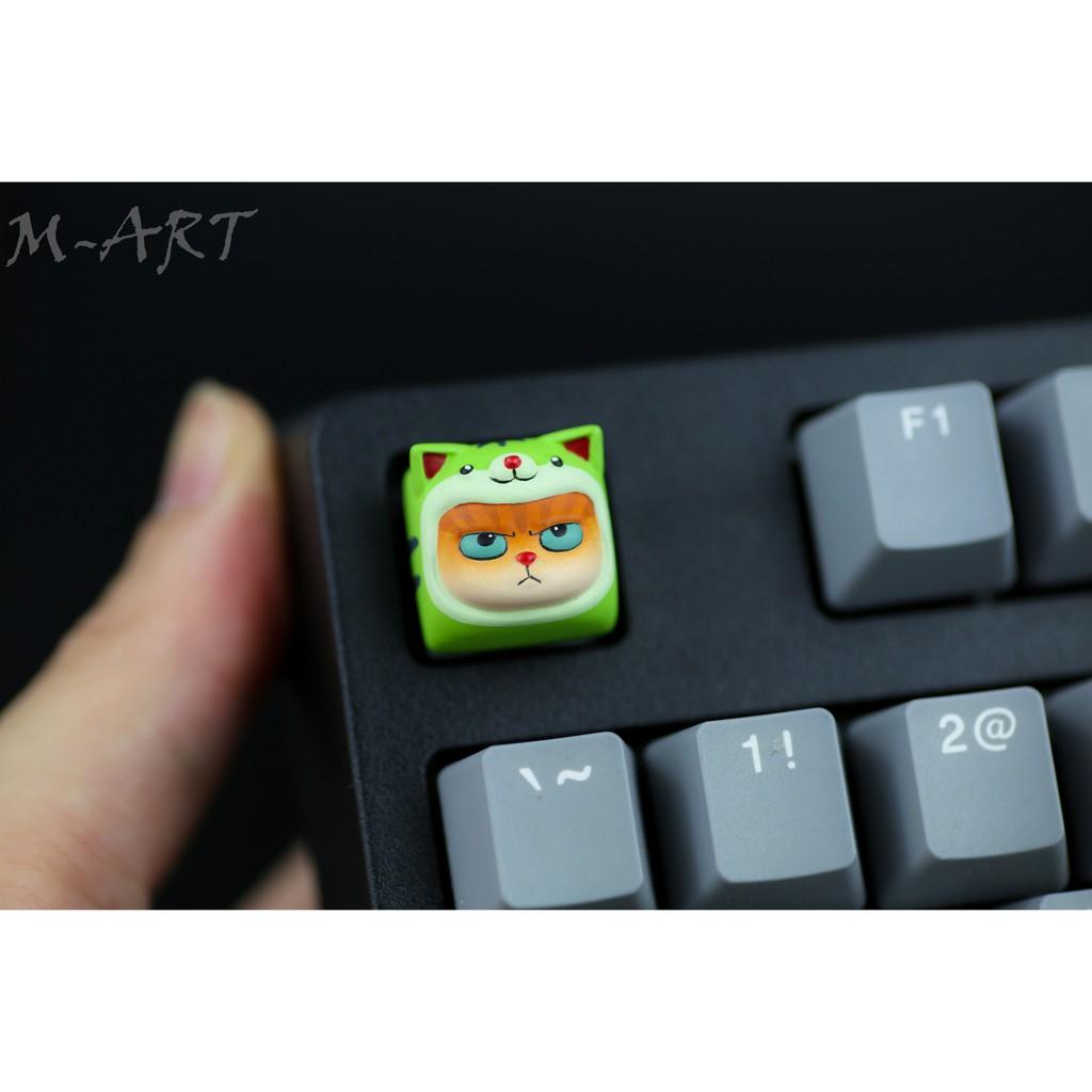 Keycap resin handmade mặt mèo giận dữ đáng yêu