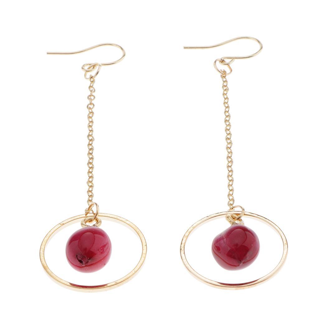 2pcs  Flower Bud Long Chain Dangle Earring Earbob