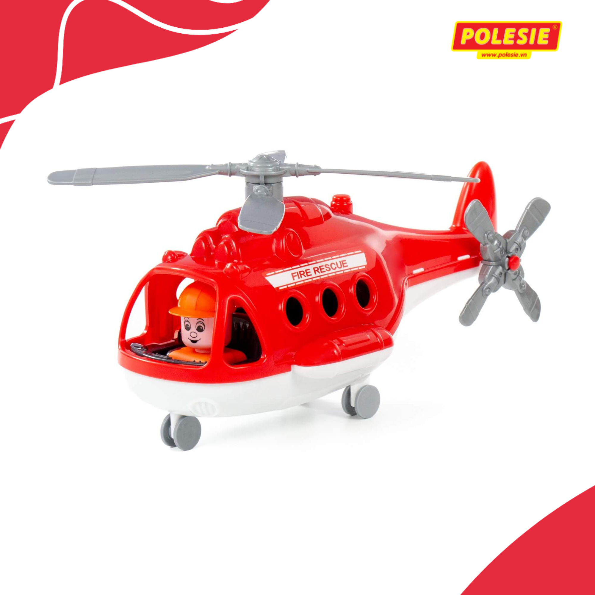 Máy bay trực thăng cứu hỏa Alpha đồ chơi - Polesie Toys