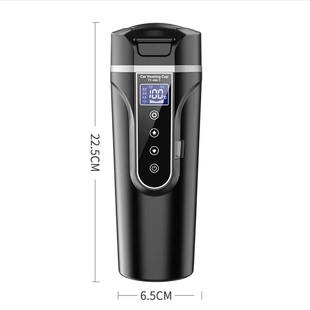 Bình nấu nước nóng ô tô xe hơi 500ml 12v-24v cảm ứng có chỉnh nhiệt độ đa năng thông minh mẫu mới