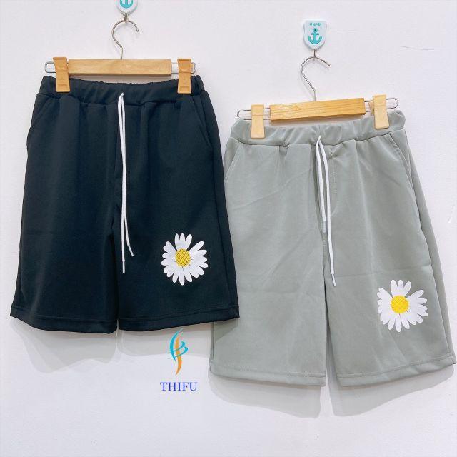 QUẦN SHORT NAM NỮ MẶC LOGO HOA CÚC , QUẦN LỬNG THỜI TRANG NAM NỮ , QUẦN ĐÙI , QUẦN THUN LỬNG , QUẦN THỂ THAO