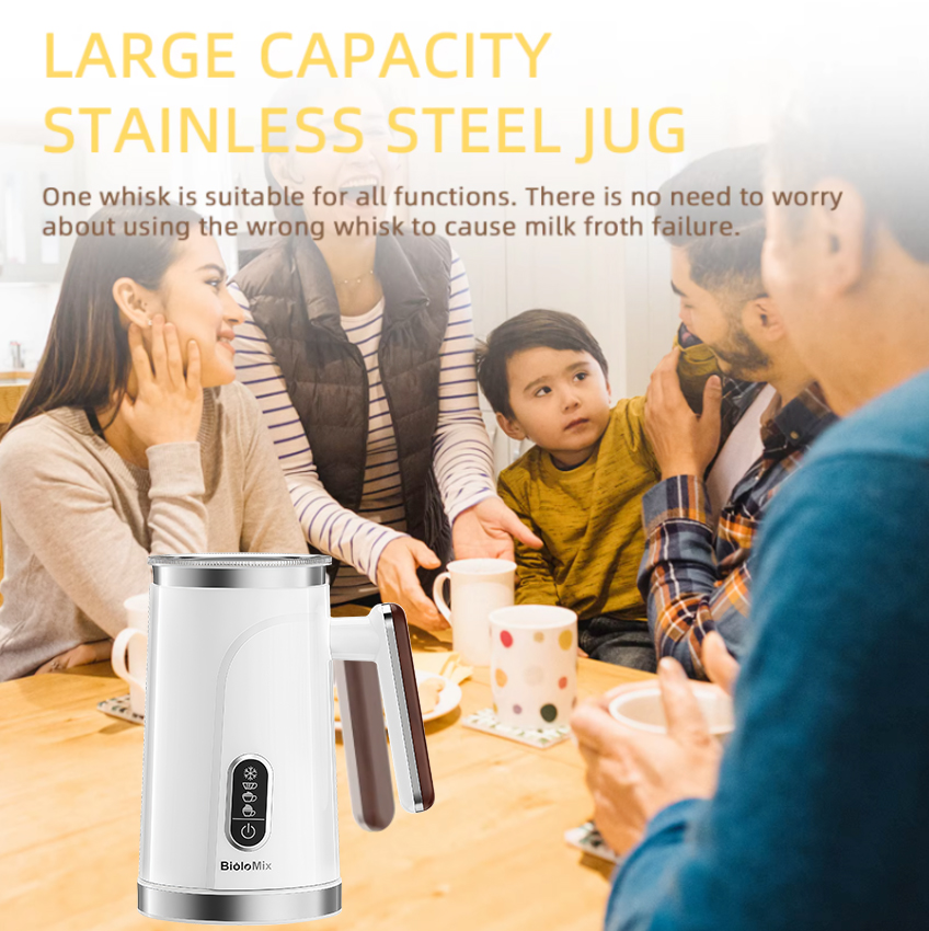 Máy tạo bọt sữa nóng và lạnh 4 trong 1 thương hiệu Mỹ cao cấp Biolomix BMF101 500W - Hàng nhập khẩu