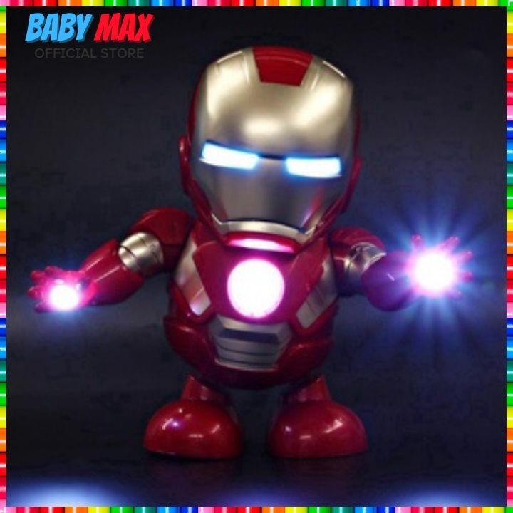 Iron man robot nhảy múa phát sáng theo nhạc giải trí cho bé đồ chơi trẻ em