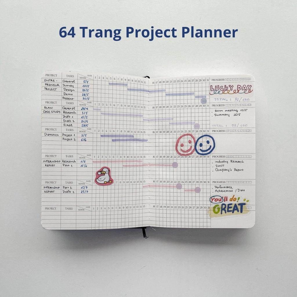 Sổ tay kế hoạch a5 project planner quản lý dự án cá nhân 130gsm Crabit x Kuchi - Great like Goose - Ngỗng xanh