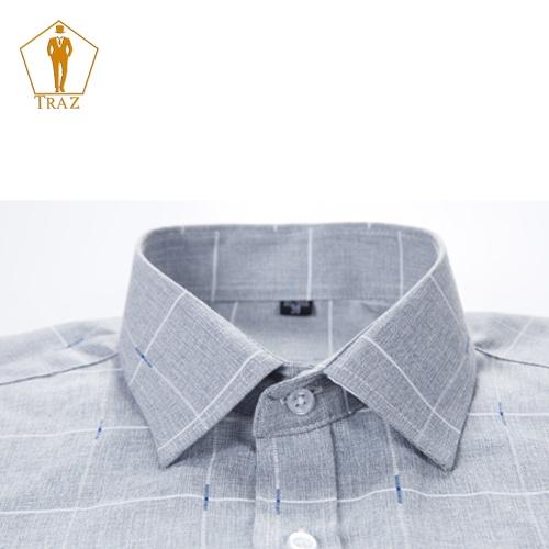 Áo Sơ Mi Nam Họa Tiết Karo Trung Niên TRAZ Dài, Ngắn Tay Vải Cotton