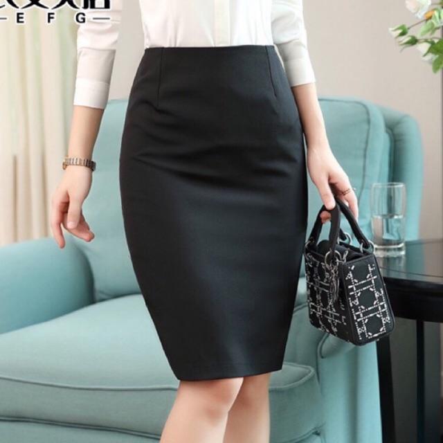 Chân váy bút chì dáng vừa tới gối 55cm đủ size XS-4XL