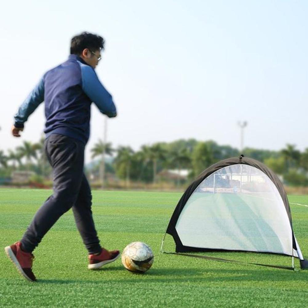 Miễn phí vận chuyển di động gấp bóng đá mục tiêu bóng đá ngoài trời đào tạo bóng đá mini mục tiêu net lều trẻ em đồ chơi ngoài trời Color: blue