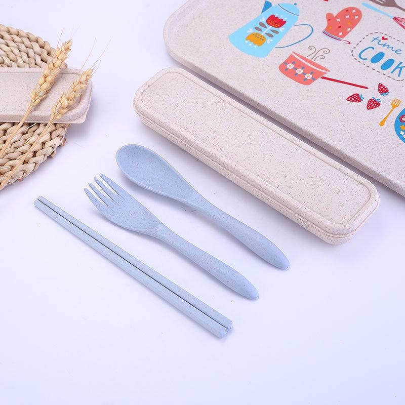 Bộ Đũa Thìa Dĩa Làm Từ Thân Lúa Mạch Có Hộp Đựng Bằng Lúa Mạch Thân Thiện Với Môi Trường Tốt Cho Sức Khỏe