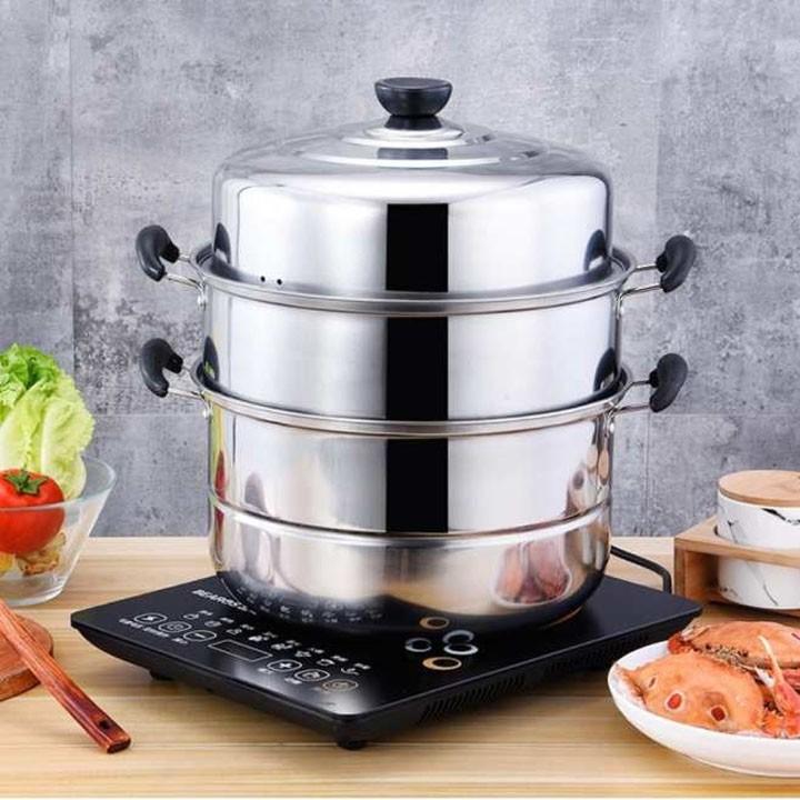 Nồi Hấp Inox 3 Tầng 28cm Đa Năng