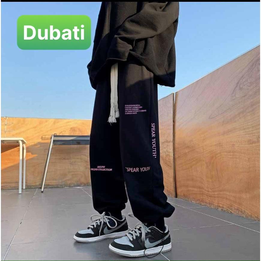 QUẦN JOGGER NAM NỮ UNISEX CHẤT NỈ DÀY DA CÁ ỐNG SUÔNG RỘNG THÊU CHỮ YOUTH RÚT DÂY TREND HOT 2022 - DUBATI FASHION