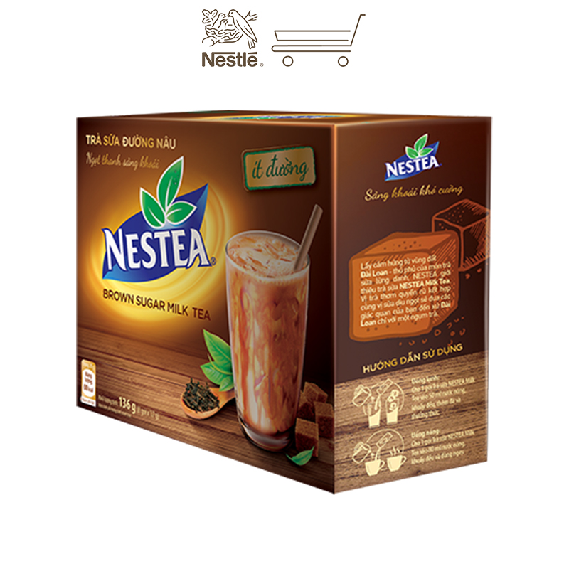 Trà sữa đường nâu Nestea (8 gói x 17g)