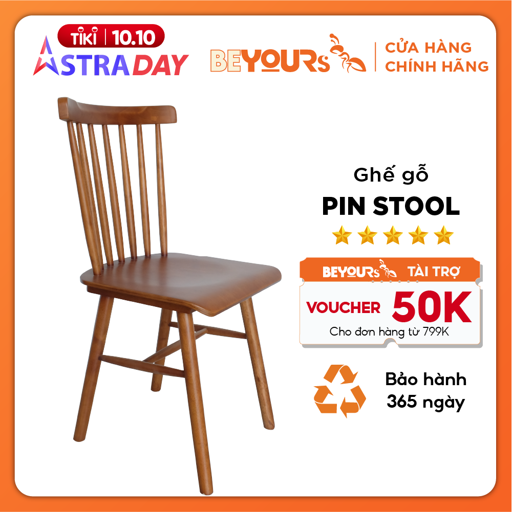 Ghế Gỗ Làm Việc Văn Phòng BEYOURs Pin Stool Nội Thất Kiểu Hàn Phòng Làm Việc