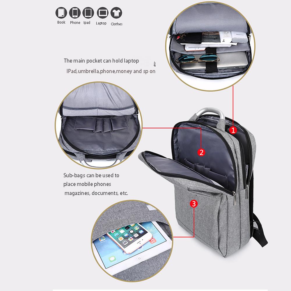 Thời trang Người Ba Lô Laptop Máy Tính Lưng Phong Cách Thường Ngày Túi Lớn Nam Kinh Doanh Du Lịch Ba Lô Chống Thấm Nước