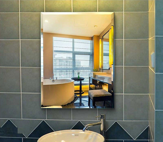 Gương phòng tắm chữ nhật trơn 45 x 60 Luta GS02 ngăn hơi nước, chống nấm mốc