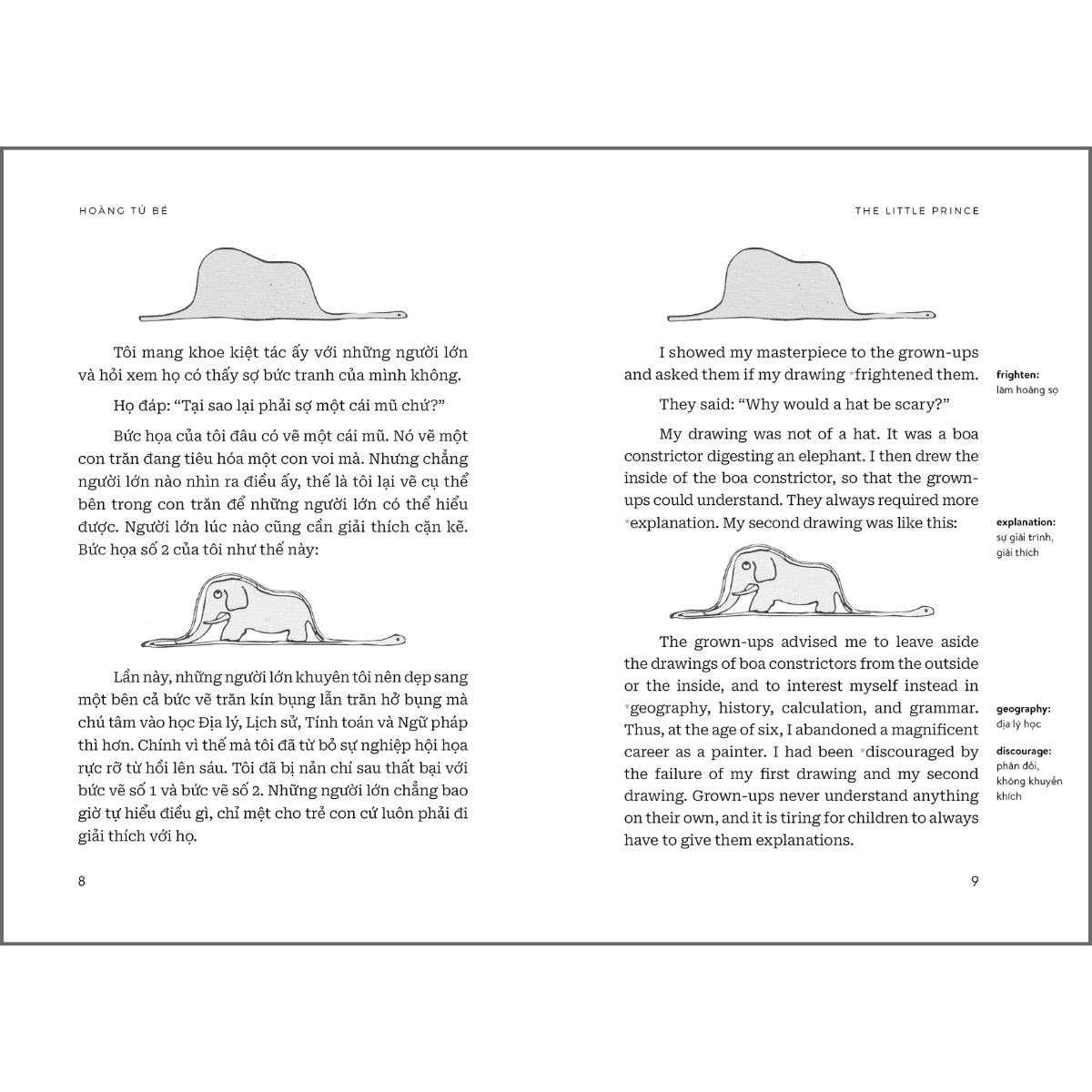 Sách Hoàng Tử Bé song ngữ Việt-Anh - The little prince, truyện song ngữ thiếu nhi, có note từ vựng kèm file nghe - HG Books