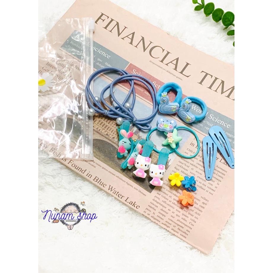 SET 15 - KẸP VÀ CỘT TÓC ĐỦ LOẠI PHỐI THEO MÀU - NUNAM SHOP