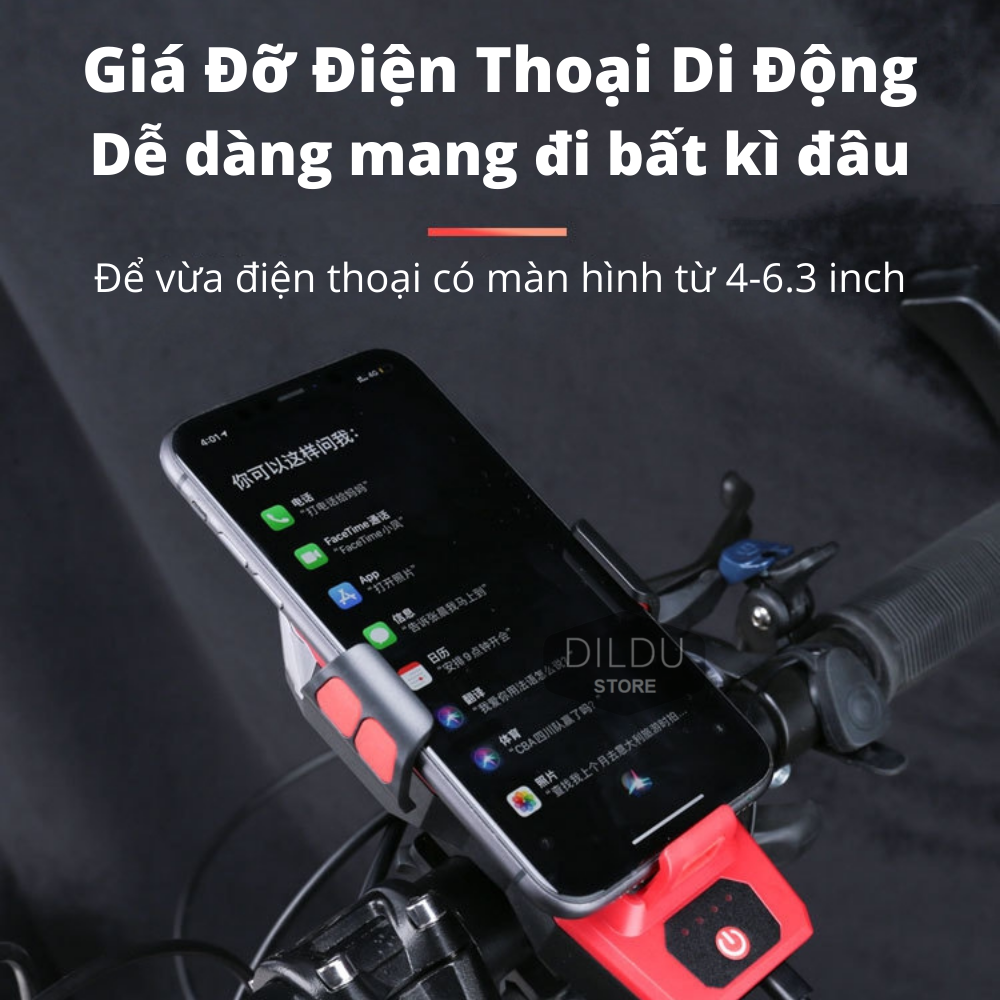 Đèn Xe Đạp kèm Giá Đỡ Xe Đạp 2in1 3 bóng BF-909, 4 chế độ sáng - Tiết Kiệm Không Gian Xe - Siêu Sáng - Sạc USB - Pin 2400mah - Hàng chính hãng cao cấp