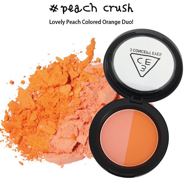 Phấn má hồng dạng nén 3CE Duo Color Face Blush #Peach Crush